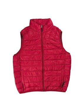 🎁 Puffer Vest Mens Red Lightweight Down Packable Size on Tag Small Hawke & Co